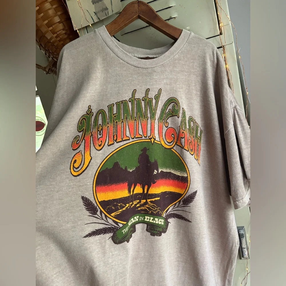 Johnny Cash Man In Black T-Shirt Dress - Picture 7 of 11